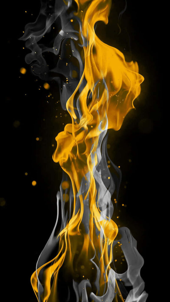 Mesmerizing Abstract Flames Wallpaper: Vibrant Yellow & Grey