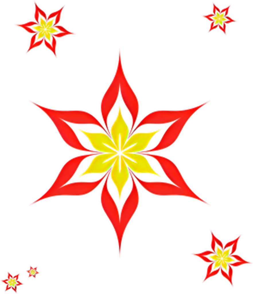 Vibrant Abstract Floral Starburst Wallpaper in Red & Yellow