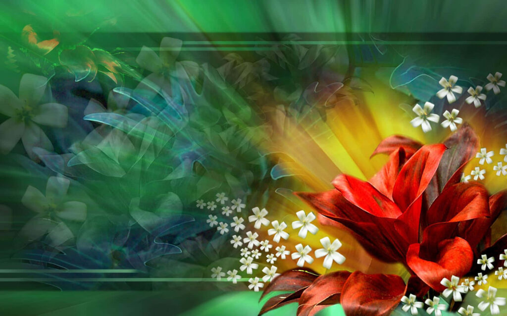 Vibrant Abstract Floral Wallpaper: Colorful Art Background Design