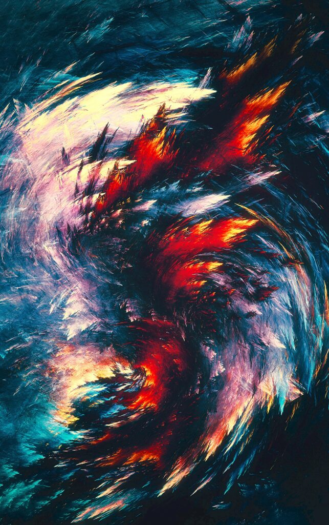 Vibrant Abstract Fractal Wallpaper - Bold Colors & Dynamic Patterns
