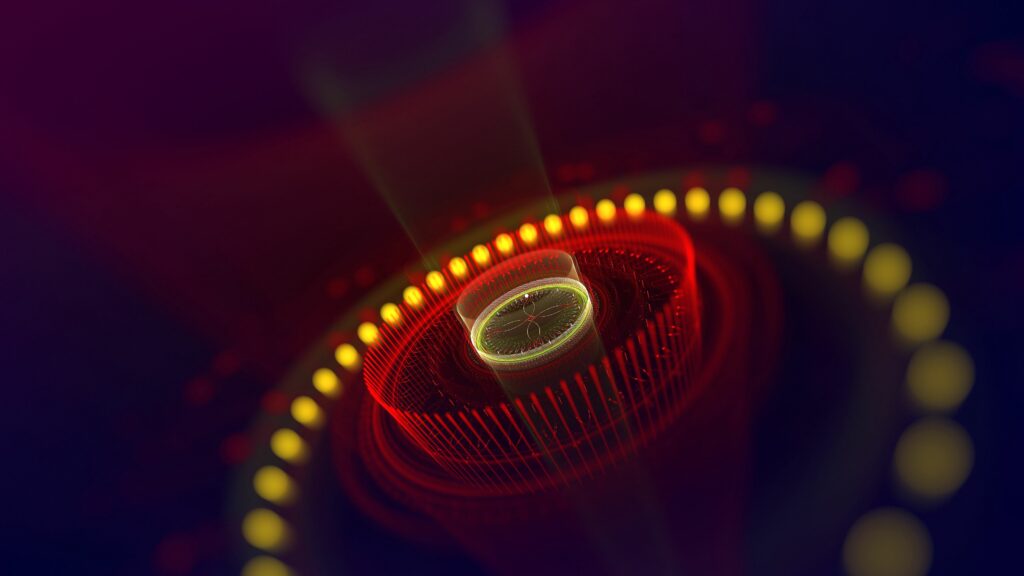 Vibrant Abstract Fractal Wallpaper with Holographic Glow - 3840x2160