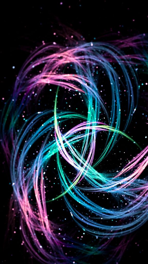 Mesmerizing Abstract Wallpaper: Glowing Fractal Lines in Vibrant Colors