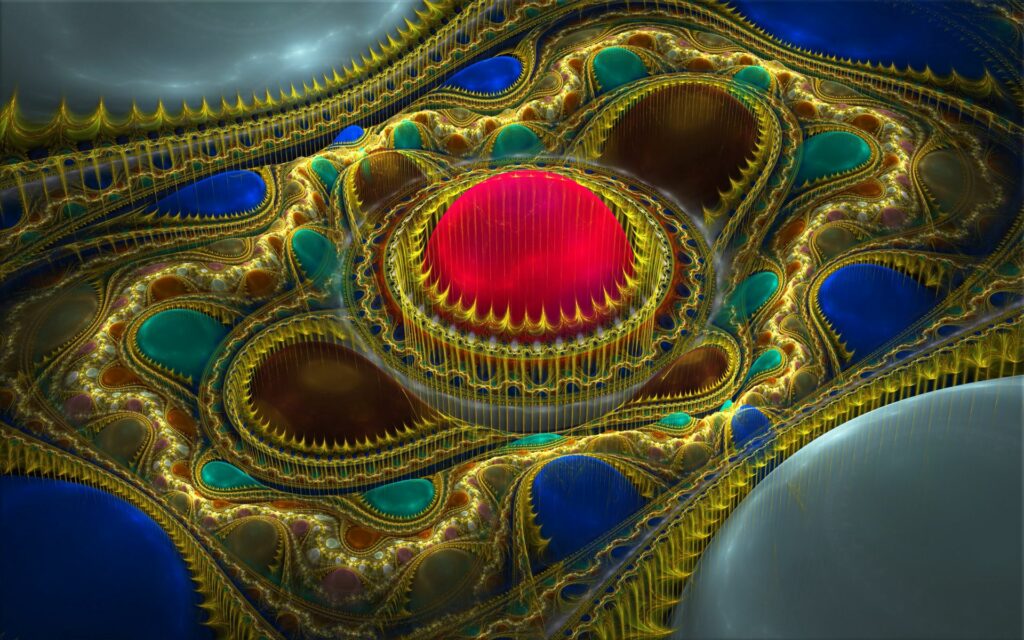 Vibrant Abstract Fractal Wallpaper with Colorful Orb Shapes