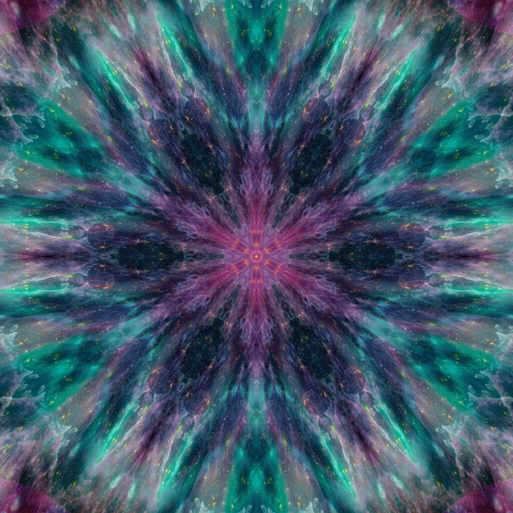 Vibrant Fractal Wallpaper: Glowing Circular Patterns & Radiant Colors