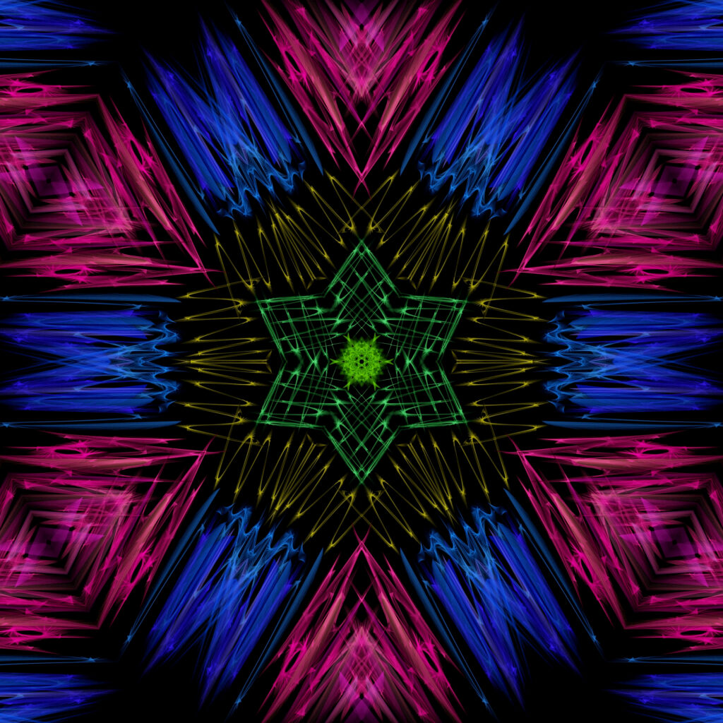 Mesmerizing Abstract Fractal Wallpaper with Star Pattern - 2177x2177