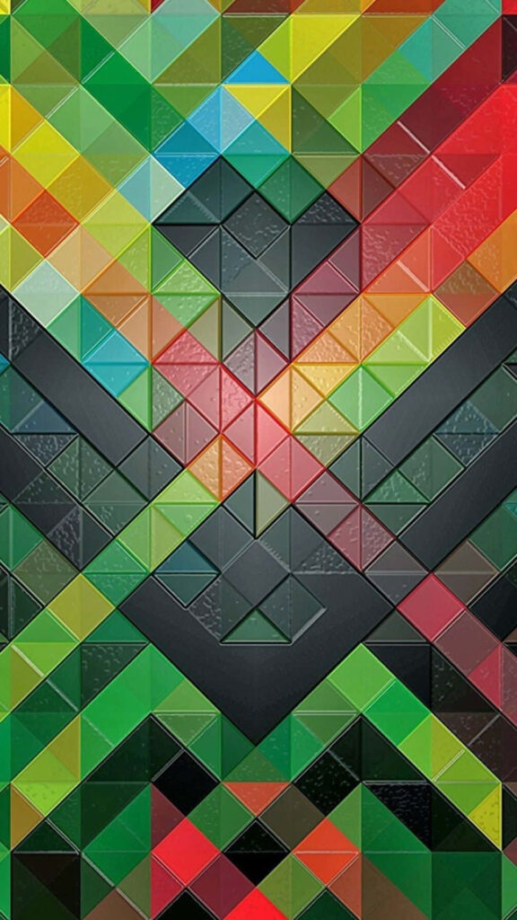 Vibrant Abstract Geometric Phone Wallpaper - HD Colorful Background