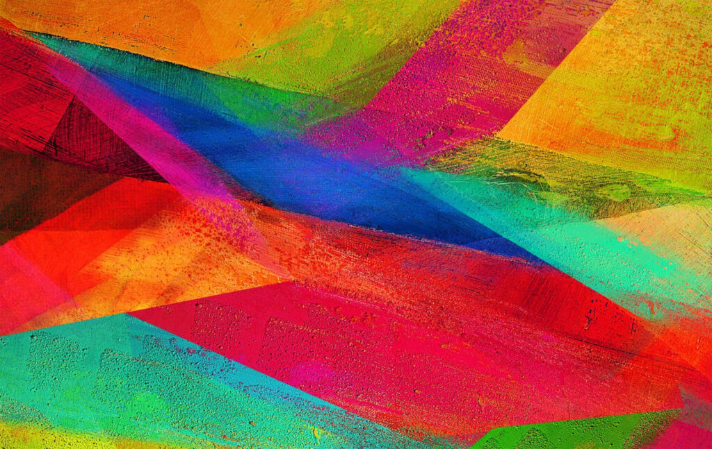 Colorful Abstract Geometric Wallpaper: Dynamic Overlapping Shapes