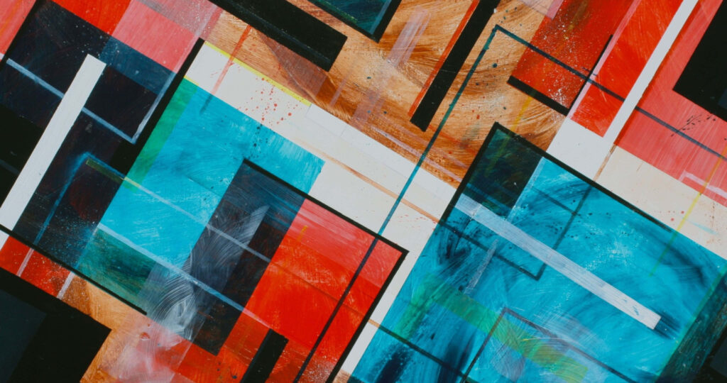 Vibrant Abstract Geometric Wallpaper in Bold Colors - Modern Background