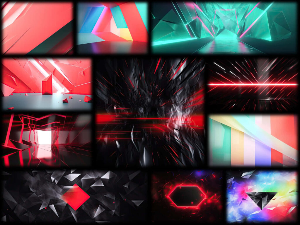 Vibrant Abstract Geometric Wallpaper in Neon Colors - Dynamic Background