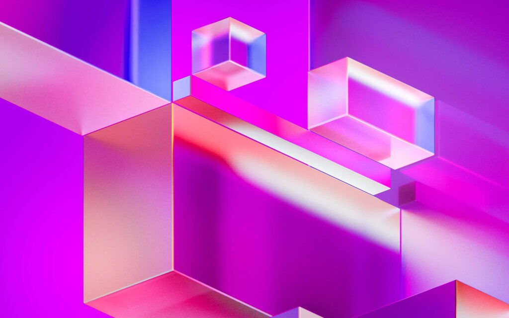 Vibrant Abstract Geometric Wallpaper with Translucent Cubes