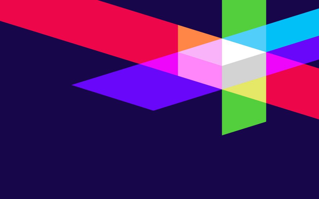 Abstract Windows lock screen wallpaper with vibrant geometric beams on deep navy background