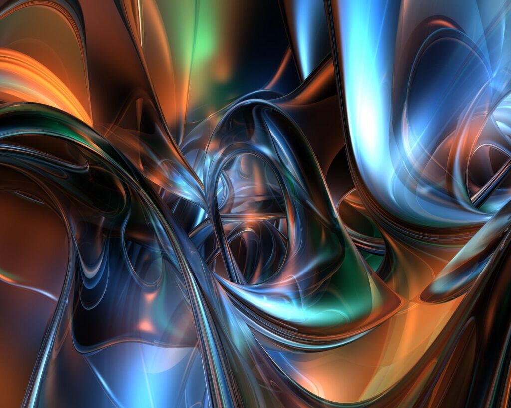 Intricate Abstract Wallpaper: Vibrant Colors & Fluid Glass Shapes