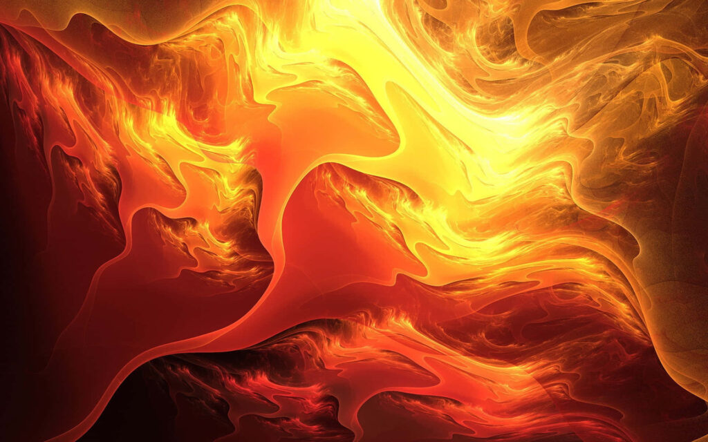 Vibrant Abstract Inferno Wallpaper: Fiery Red, Orange, and Yellow Design
