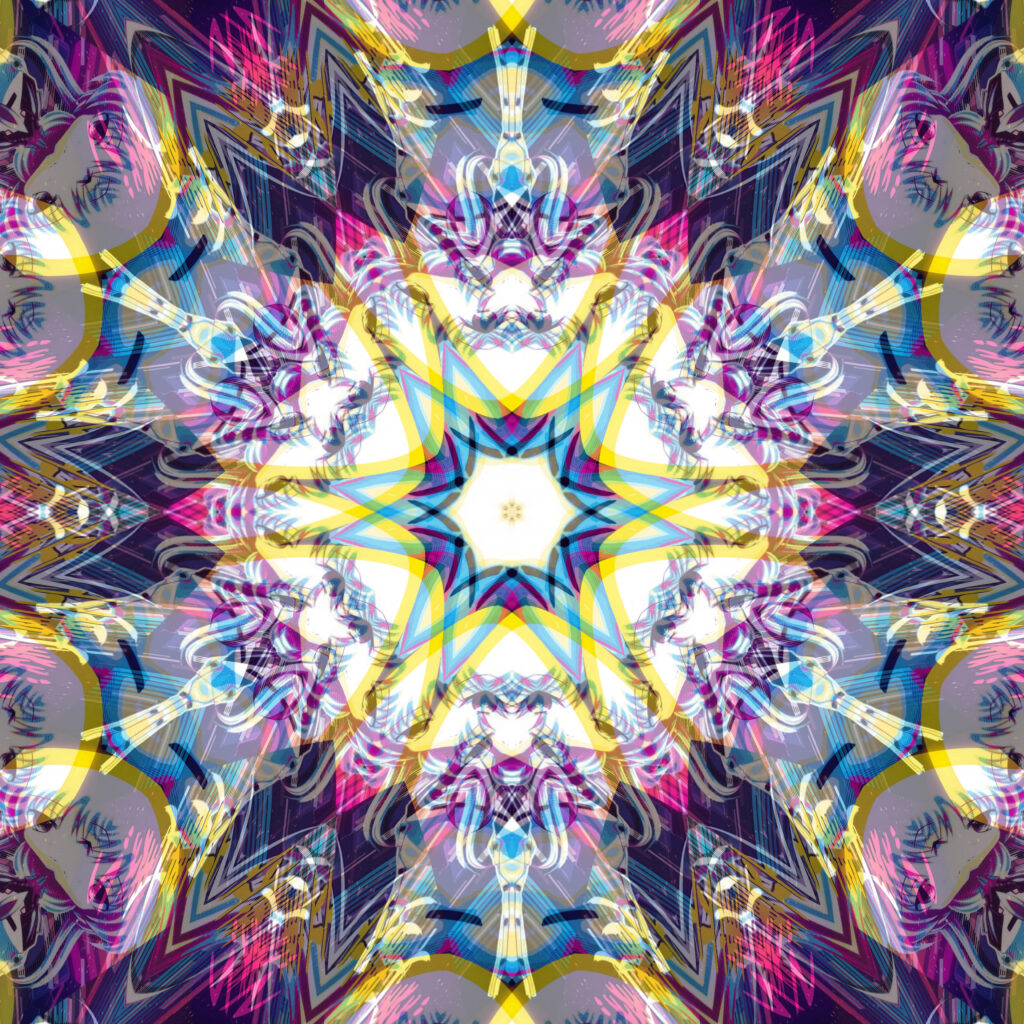 Vibrant Abstract Kaleidoscope Wallpaper with Geometric Patterns