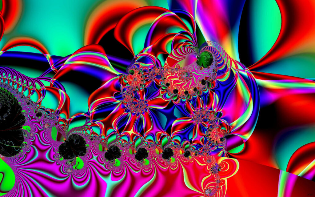 Vibrant Abstract Kaleidoscope Wallpaper with Dynamic Fractal Patterns