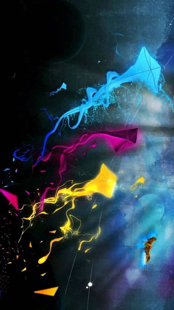 Colorful Kites Abstract Wallpaper: Vibrant HD Background Design