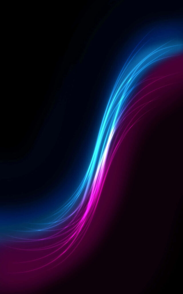 Vibrant Abstract Light Wave Wallpaper: Blue & Pink on Dark Background