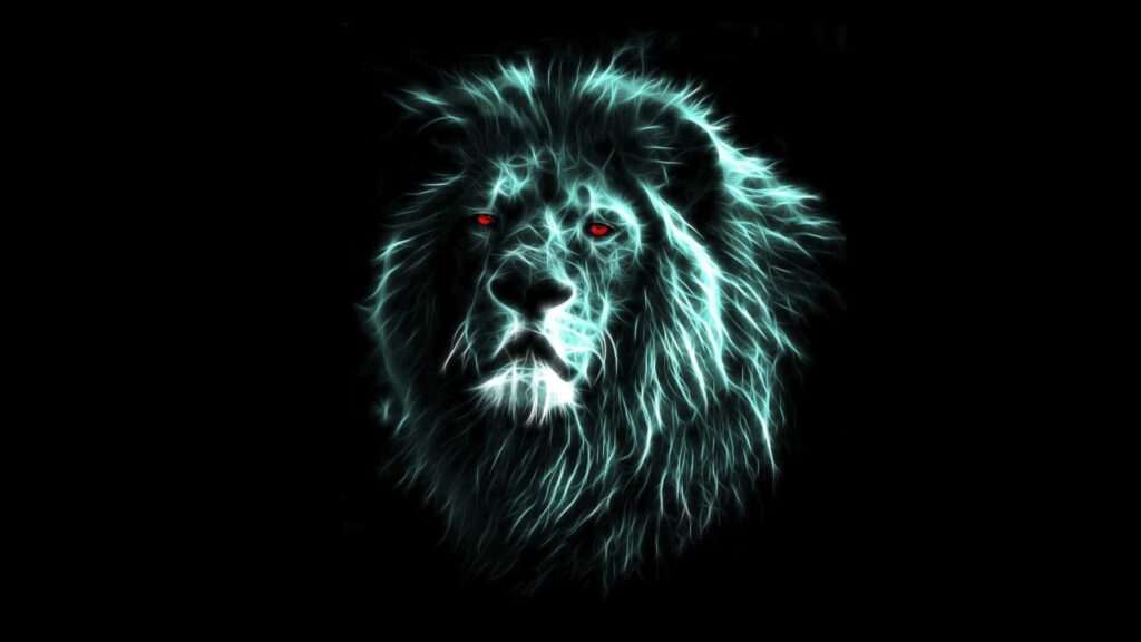 Vibrant Abstract Lion Wallpaper: Strength & Elegance in Glowing Colors