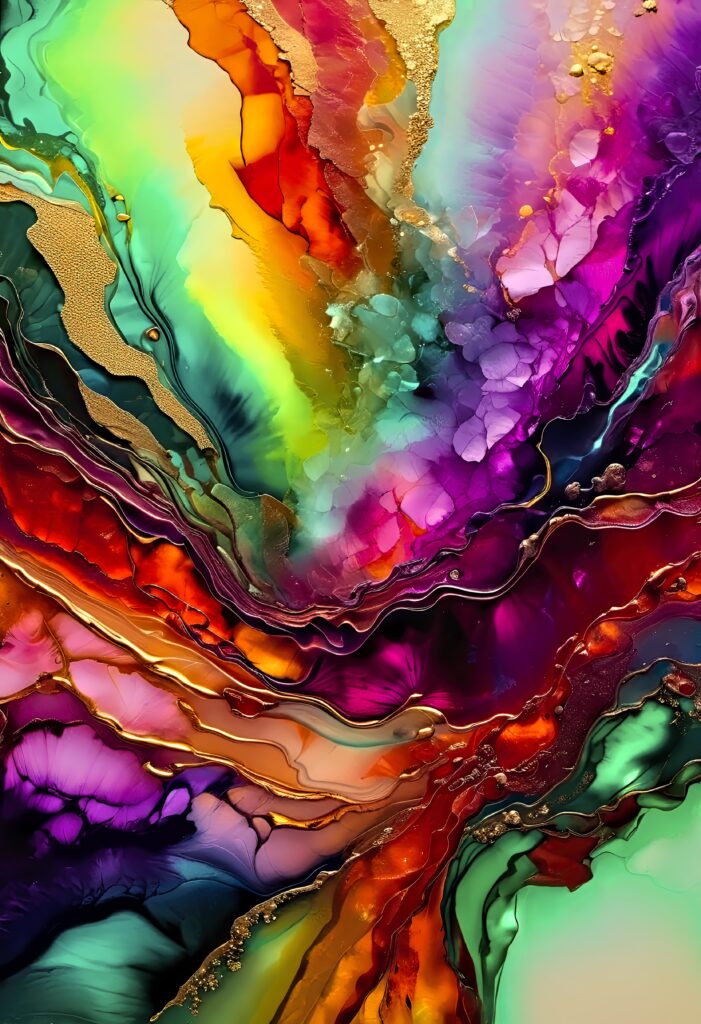 Colorful Abstract Wallpaper: Vibrant Liquid Paint Stains 3328x4864