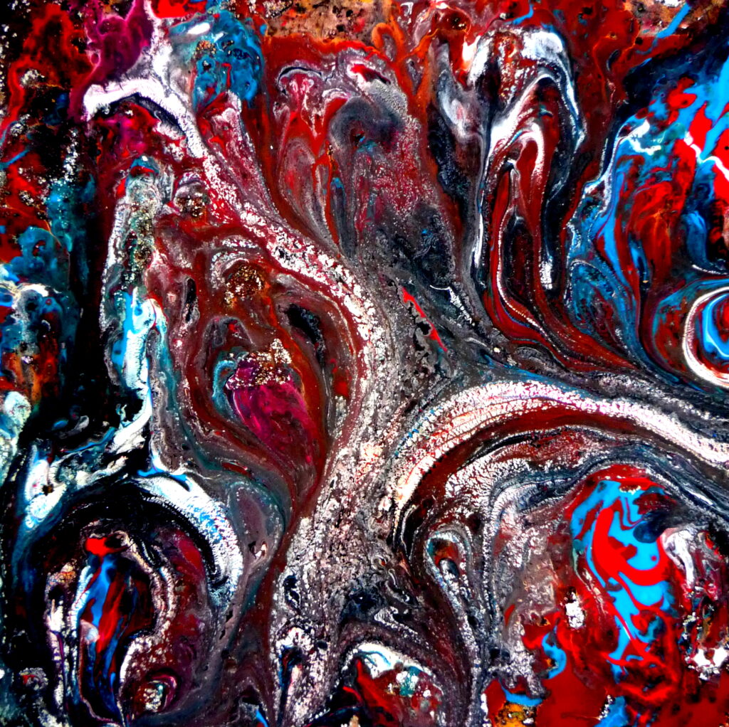 Vibrant Abstract Liquid Paint Wallpaper: Colorful Swirls & Patterns