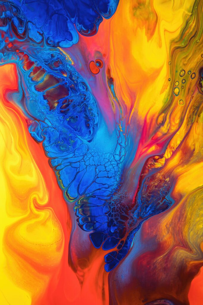 Vibrant Abstract Liquid Paint Wallpaper - Colorful Dynamic Background