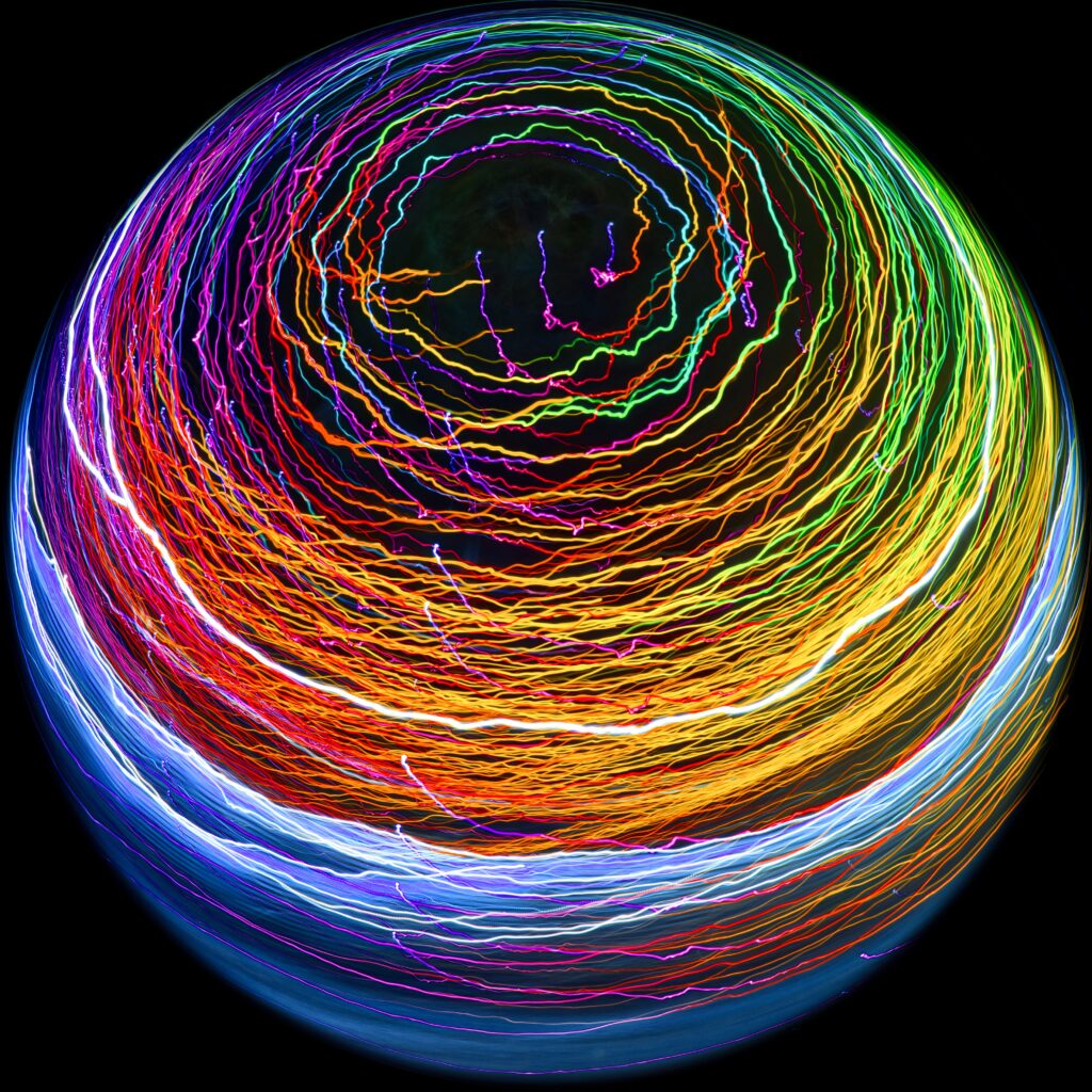 Mesmerizing Long Exposure Abstract Wallpaper with Colorful Light Trails
