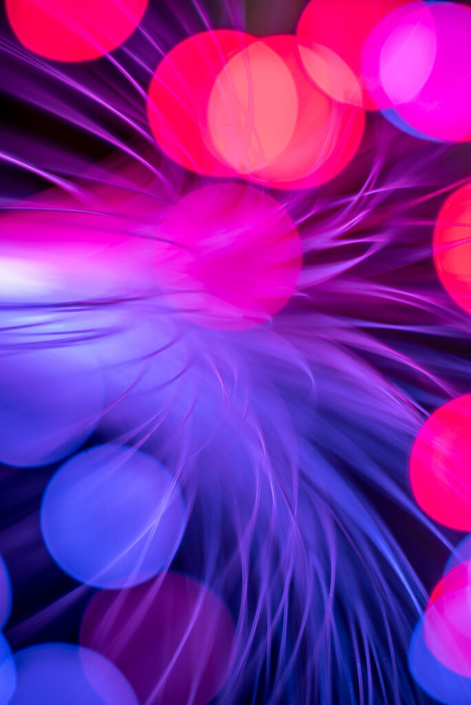 Vibrant Abstract Macro Wallpaper: Pink, Purple & Blue Bokeh Background