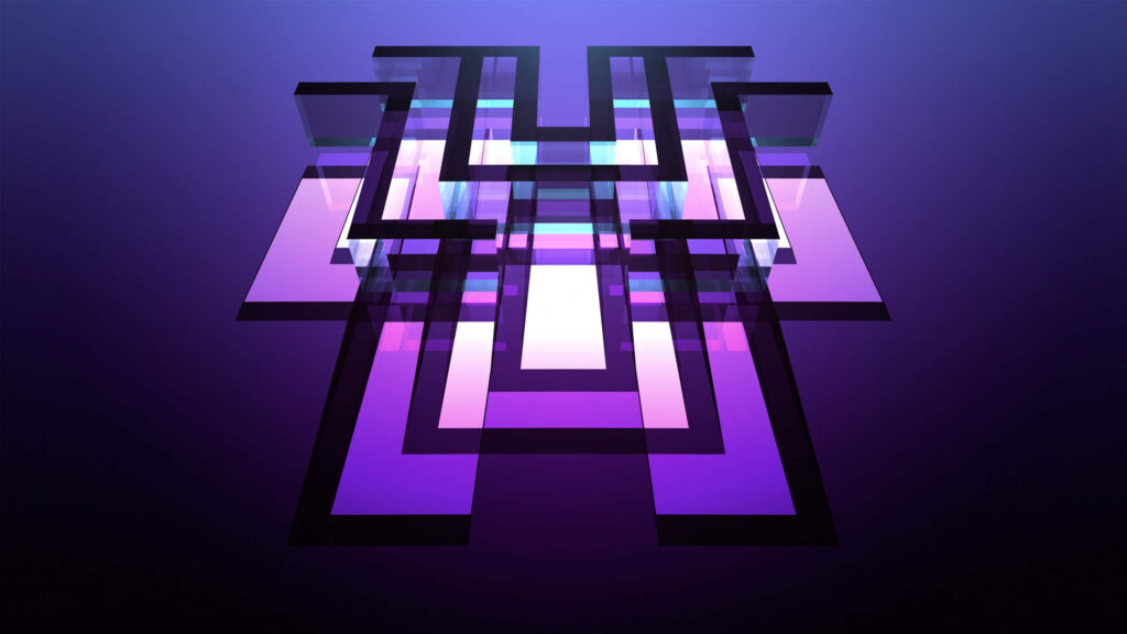 Vibrant Abstract Maze Wallpaper: Intricate Pathways in Purple & Pink