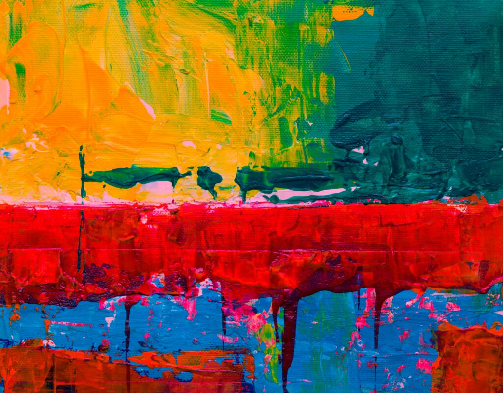 Vibrant Abstract Modern Art Wallpaper with Paint Drips Background