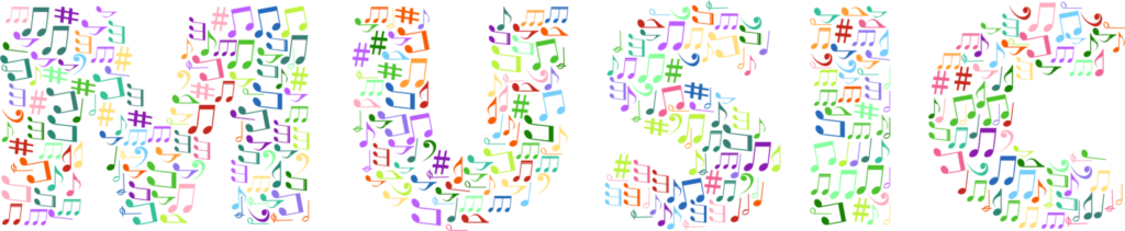 Vibrant Abstract Music Wallpaper: Colorful Note Design Background