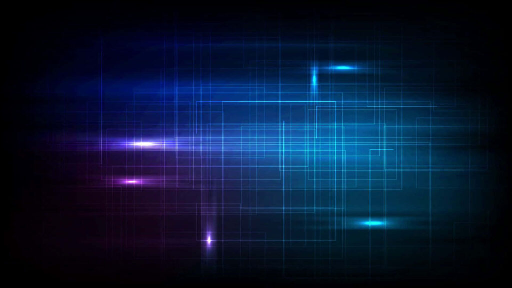 Vibrant Neon Abstract Grid Wallpaper: Blue & Purple Design