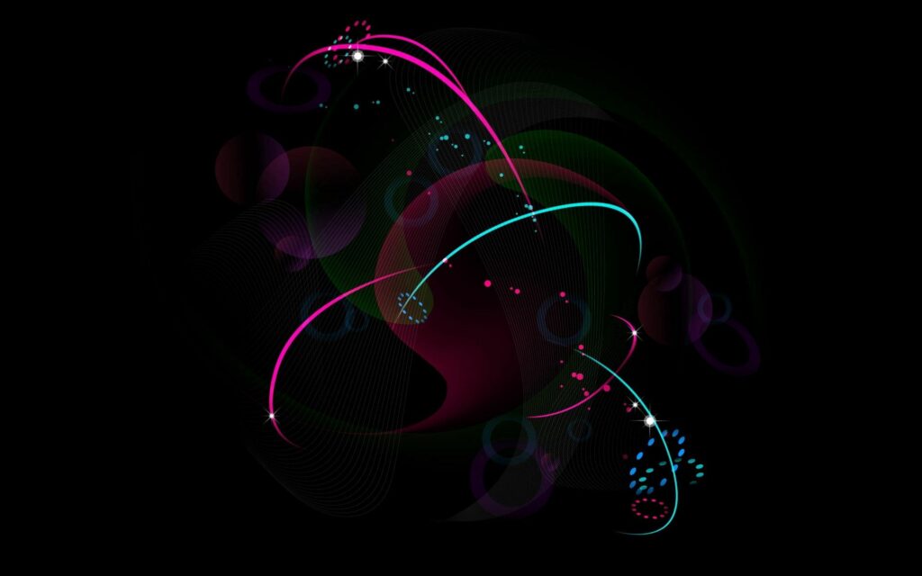 Vibrant Abstract Wallpaper: Neon Lines on Black Background 1920x1200