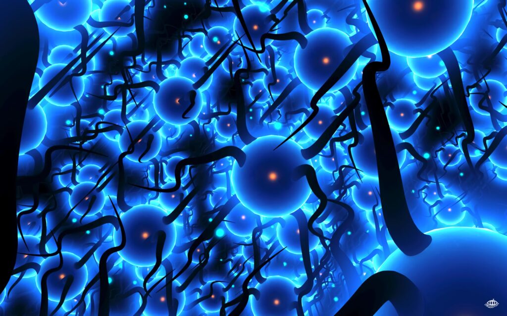 Vibrant Abstract Neurons Wallpaper - Glowing Blue Background