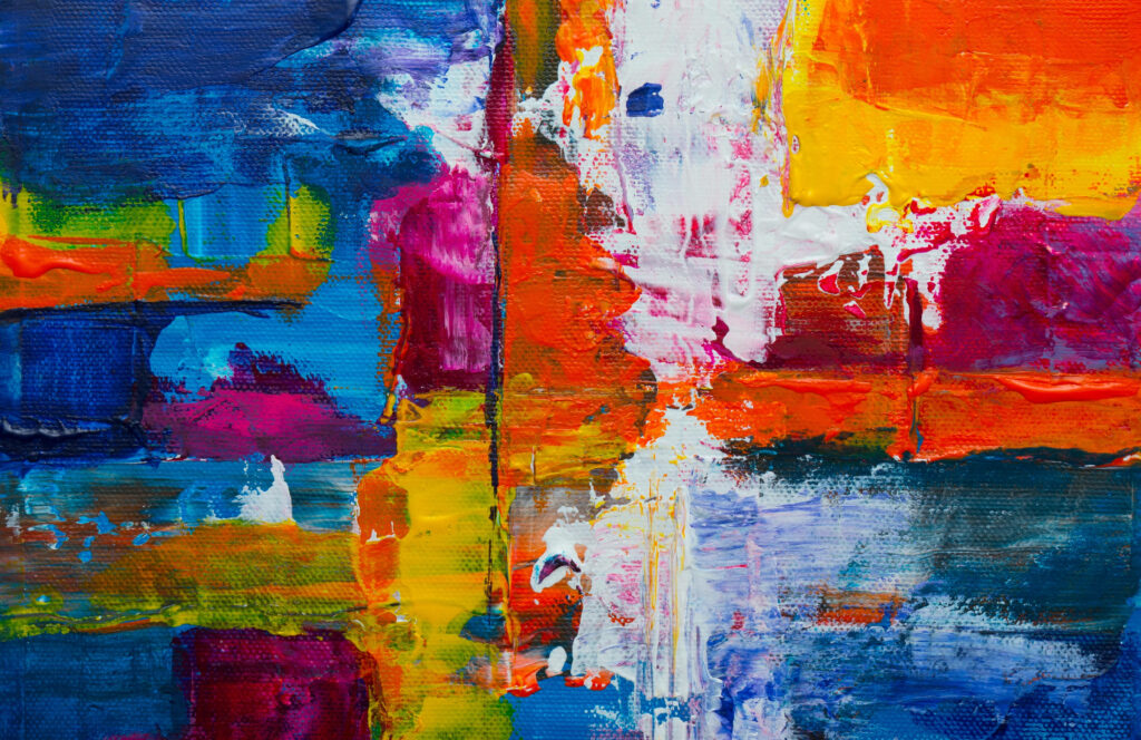 Vibrant Abstract Oil Painting Background in Bold Colors Wallpaper