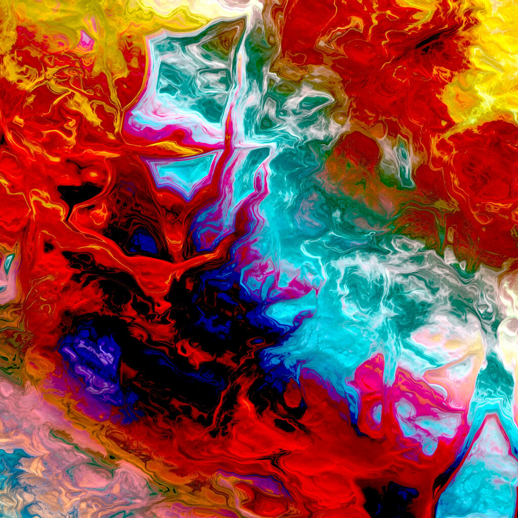 Vibrant Abstract Paint Spill Wallpaper | Colorful 6144x6144 Background