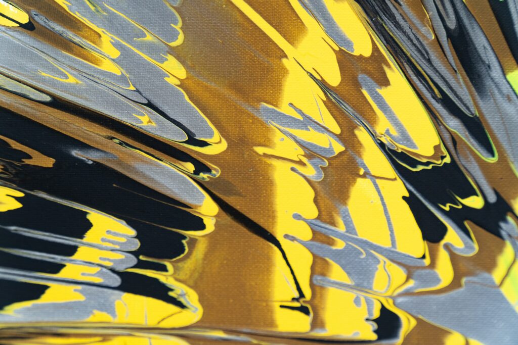 Vibrant Abstract Wallpaper: Dynamic Yellow, Black & Grey Design