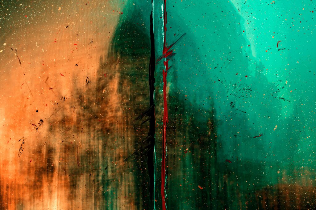 Vibrant Abstract Paint Splatters Wallpaper: Colorful Glass Effect