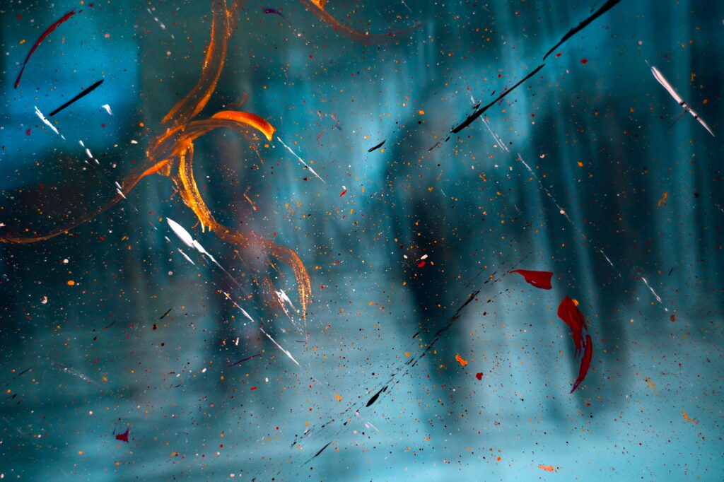 Vibrant Abstract Paint Stains Wallpaper - Dynamic Blur Effect