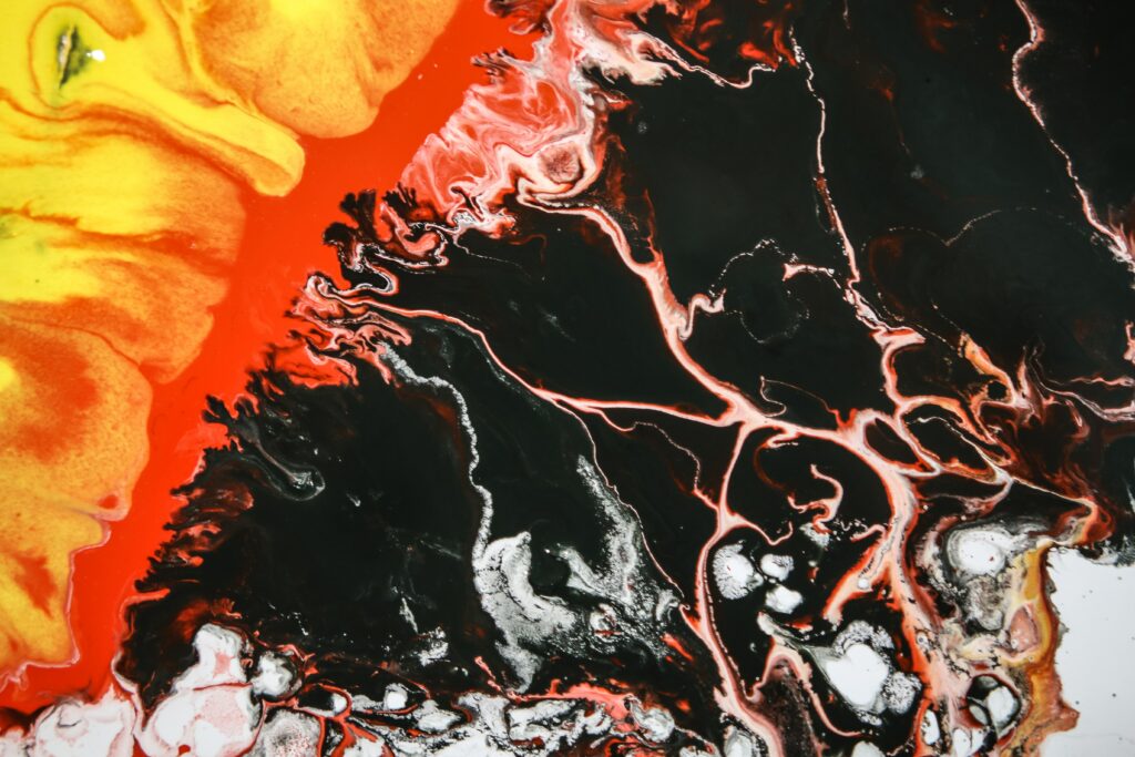 Vibrant Abstract Wallpaper: Fluid Paint Swirls in HD 5472x3648