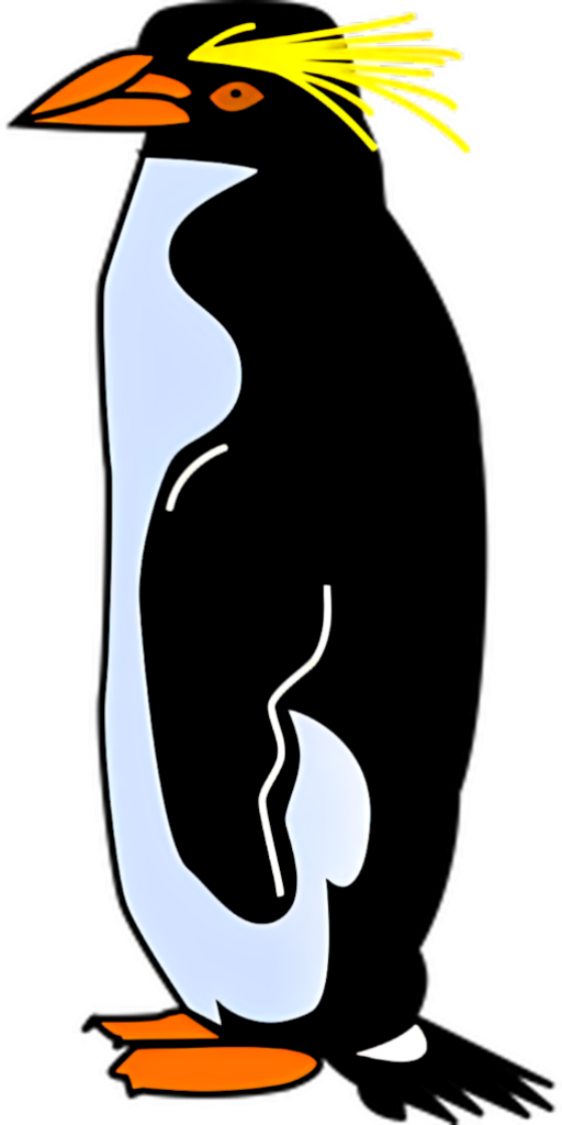 Vibrant Stylized Penguin Wallpaper: Bold Lines & Abstract Art