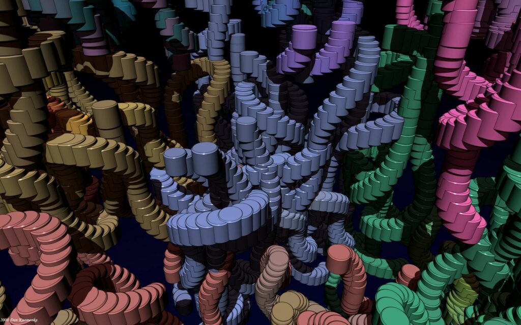 Dynamic Abstract Wallpaper: Colorful Pipes & Spirals Background