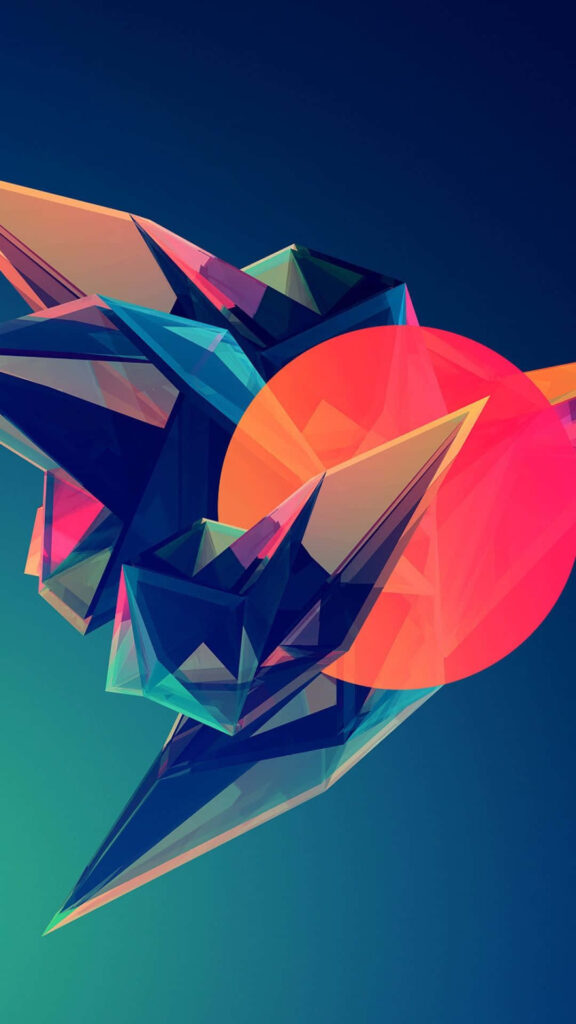Vivid Abstract Polygon Phone Wallpaper - HD Geometric Background