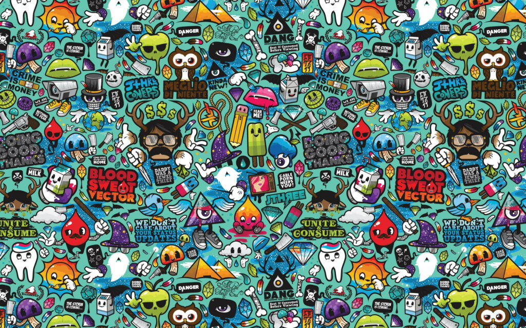 Vivid Brainscape: A Multicolored Abstract Pop Art Wallpaper in Vector, Perfect for QHD Background