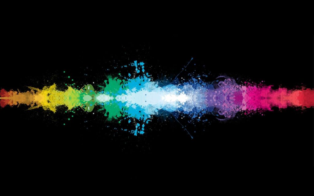 Vibrant Abstract Rainbow Wallpaper on Black Background - 1920x1200