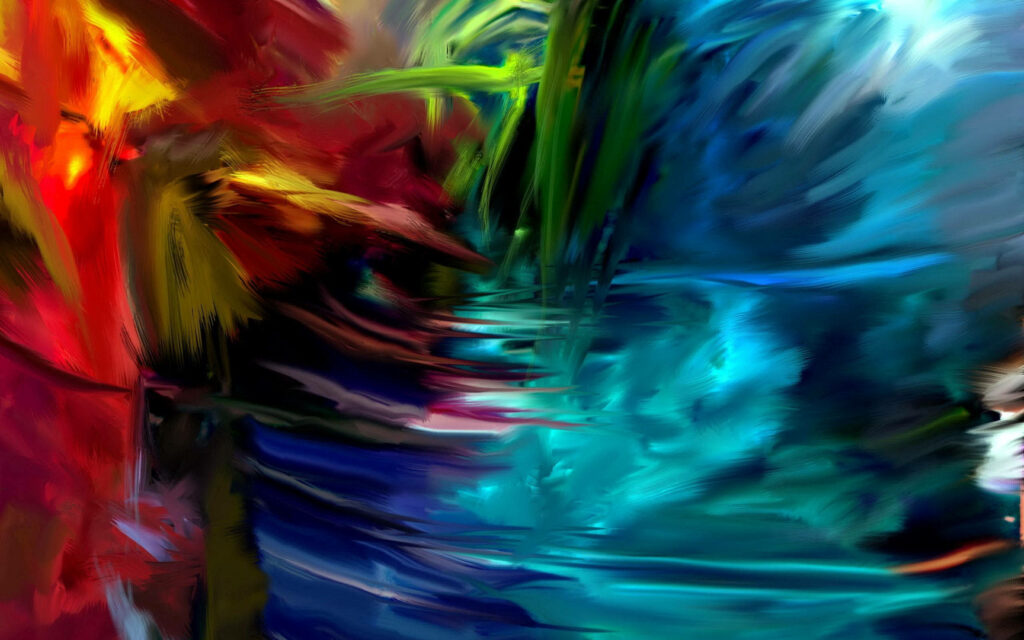 Vibrant Rainbow Abstract Wallpaper: Textured Paint Stroke Design