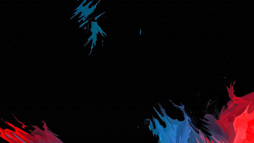 Vibrant Abstract Wallpaper: Red & Blue Splashes on Black Background