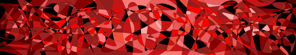 Vibrant Abstract Red Wallpaper for Dynamic Three-Screen Setup