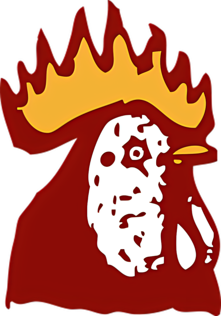 Vibrant Abstract Rooster Wallpaper with Flame-Like Elements