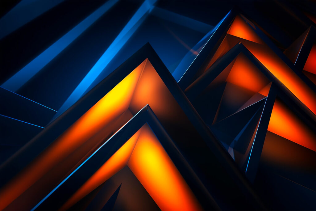 Vibrant Abstract Shapes Wallpaper: Orange & Blue Gradients Background