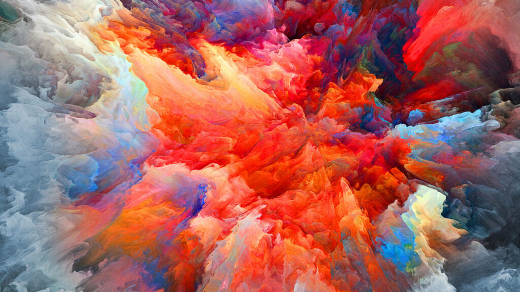Vibrant Abstract Explosion: Fluid Art Wallpaper for Colorful Spaces